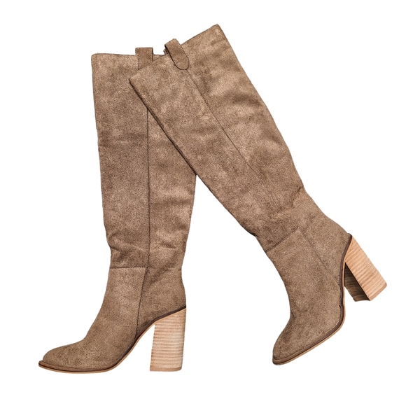 Vici Mi.iM Saint Slouch Knee Boots Camel Brown Suede - Picture 4 of 9